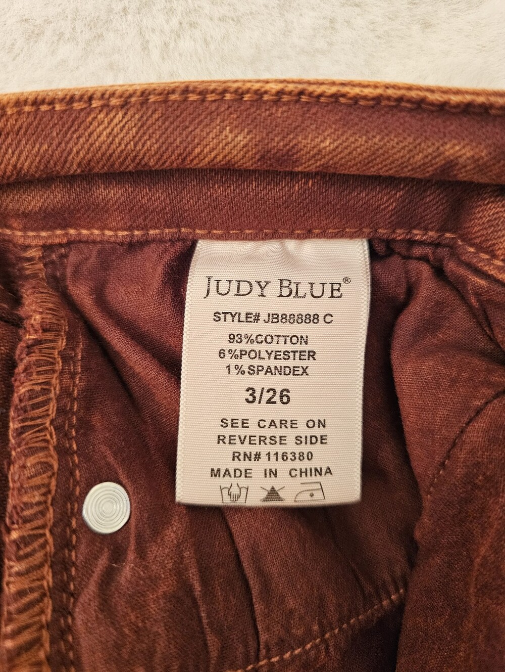 Judy Blue Retro Wide High Rise Pumpkin Spice Jeans Size 3/26 - Picture 10 of 13